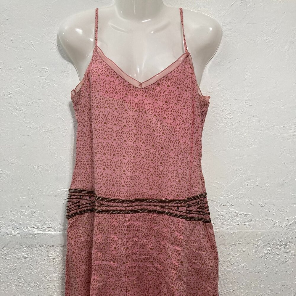 American Eagle Y2K Mini Sweetheart Dress Spaghetti Straps Beaded Pink Size 6 - Picture 3 of 14